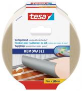 tesa Verlegeband rückstandsfrei entfernbar für Teppiche und PVC Beläge 25m x 50mm