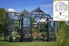 Juliana Gewächshäuser Orangerie 15,1m² Anthrazit 3mm Sicherheitsglas inkl Fundamentrahmen
